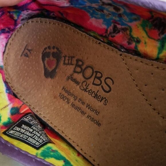 Skechers lil Bobs slip on shoes rainbow flats dots - Picture 2 of 5